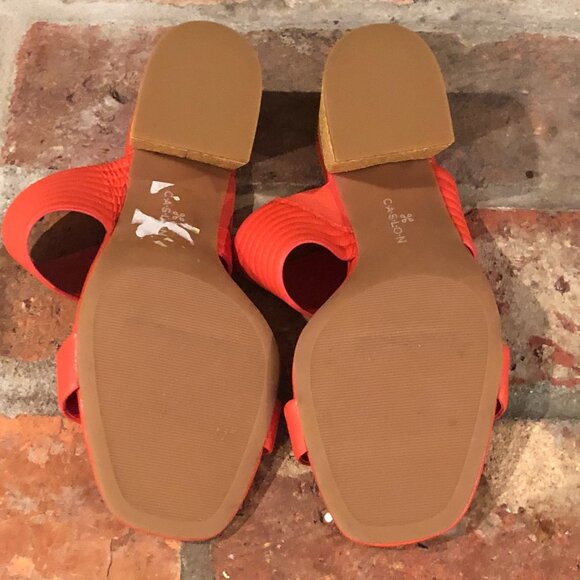 Caslon Lamia-Lea Block Heel Sandals Leather Orange Tangerine Size 6 NEW - Picture 8 of 8